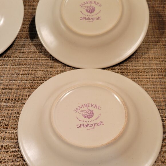 Pfaltzgraff JAMBERRY USA 8" Salad Plates With Peach Design Set of 4 - Picture 6 of 11
